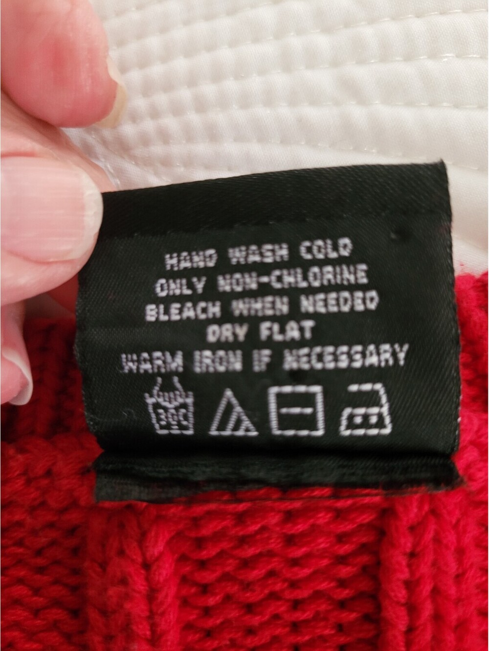 Ralph Lauren Polo Jeans Company Sweater Woman's Med Red RL Flag Chunky Knit Y2K - Picture 9 of 9
